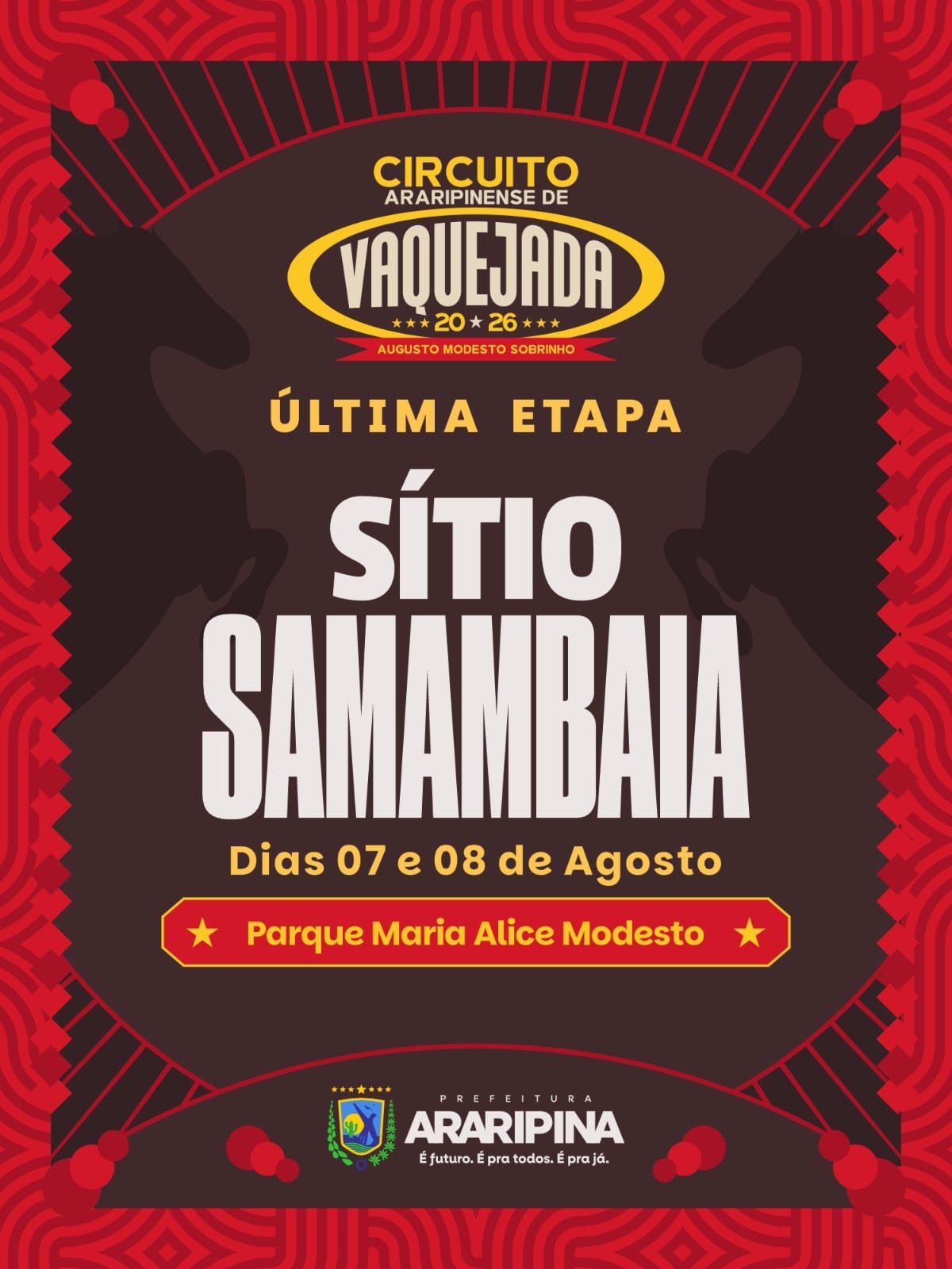 Começa hoje (07) a grande etapa final do Circuito Araripinense de Vaquejada no Sítio Samambaia