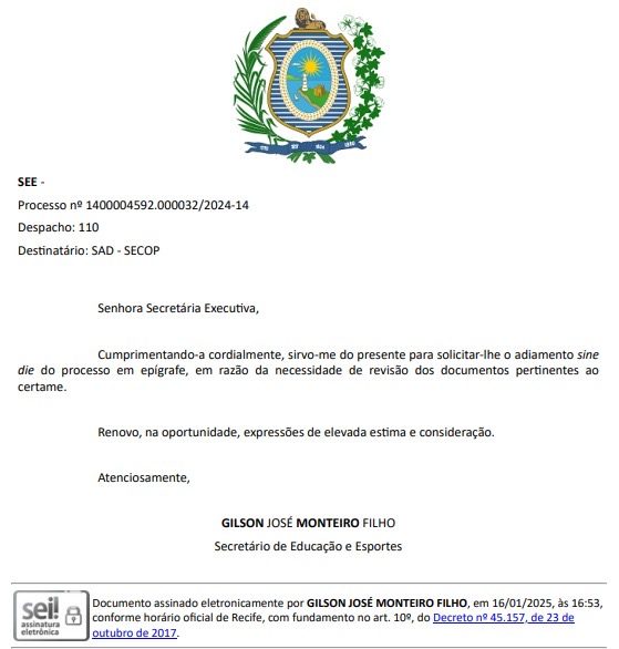 Faltando 15 dias para volta às aulas, Raquel adia licitação de R$ 58 milhões para o kit escolar