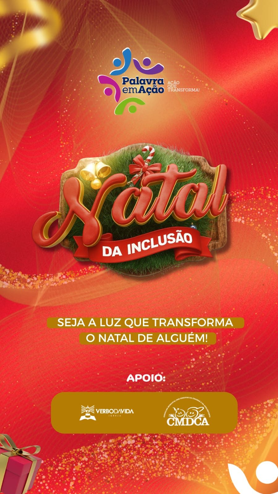 Palavra em Ação: Natal da Inclusão Busca Doações para Famílias Vulneráveis
