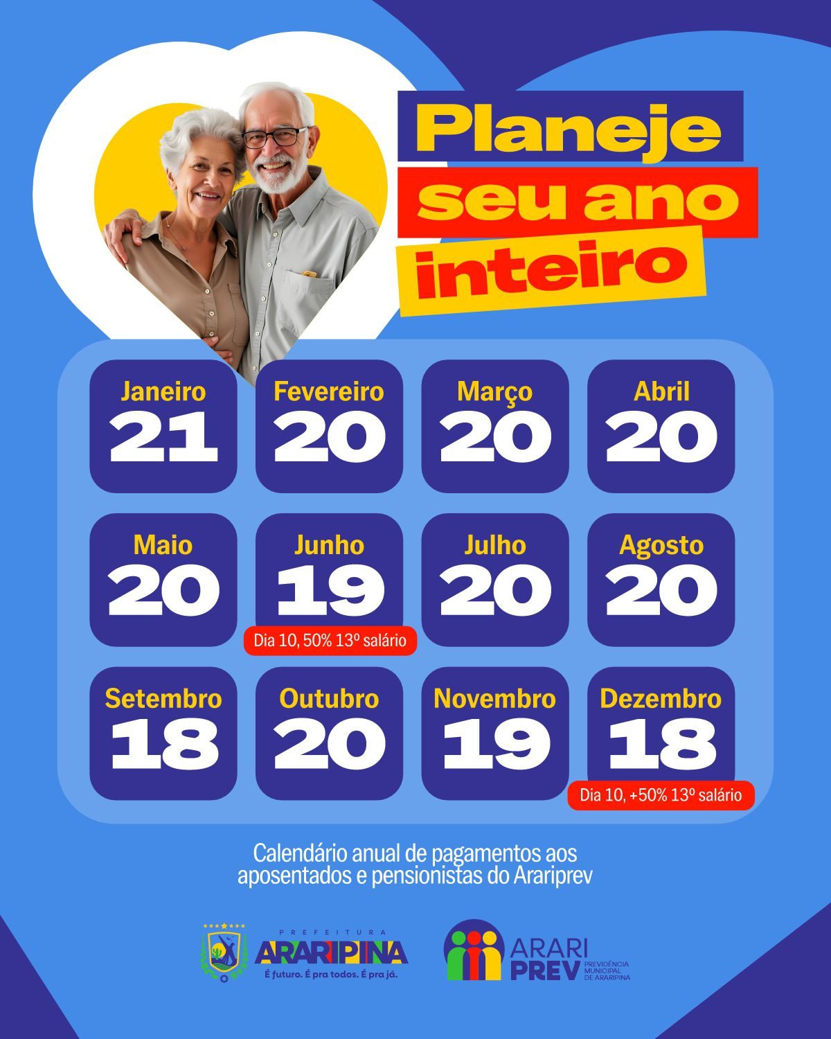 Prefeito Evilásio Mateus anuncia pela primeira vez calendário anual de pagamentos para aposentados e pensionistas