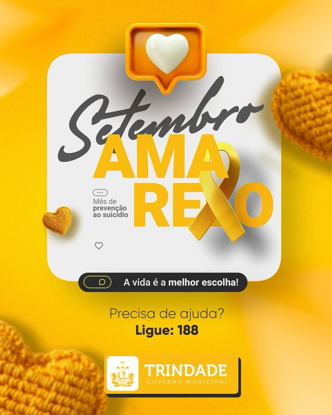 Prefeitura de Trindade Abraça o Setembro Amarelo: Um Mês Dedicado à Saúde Mental e ao Valor da Vida